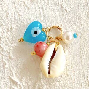Charms Mix with Cowrie Shell and Evil Eye Pendant | Boho Charms Mix